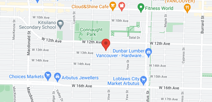 map of 2315 W 13TH AVENUE